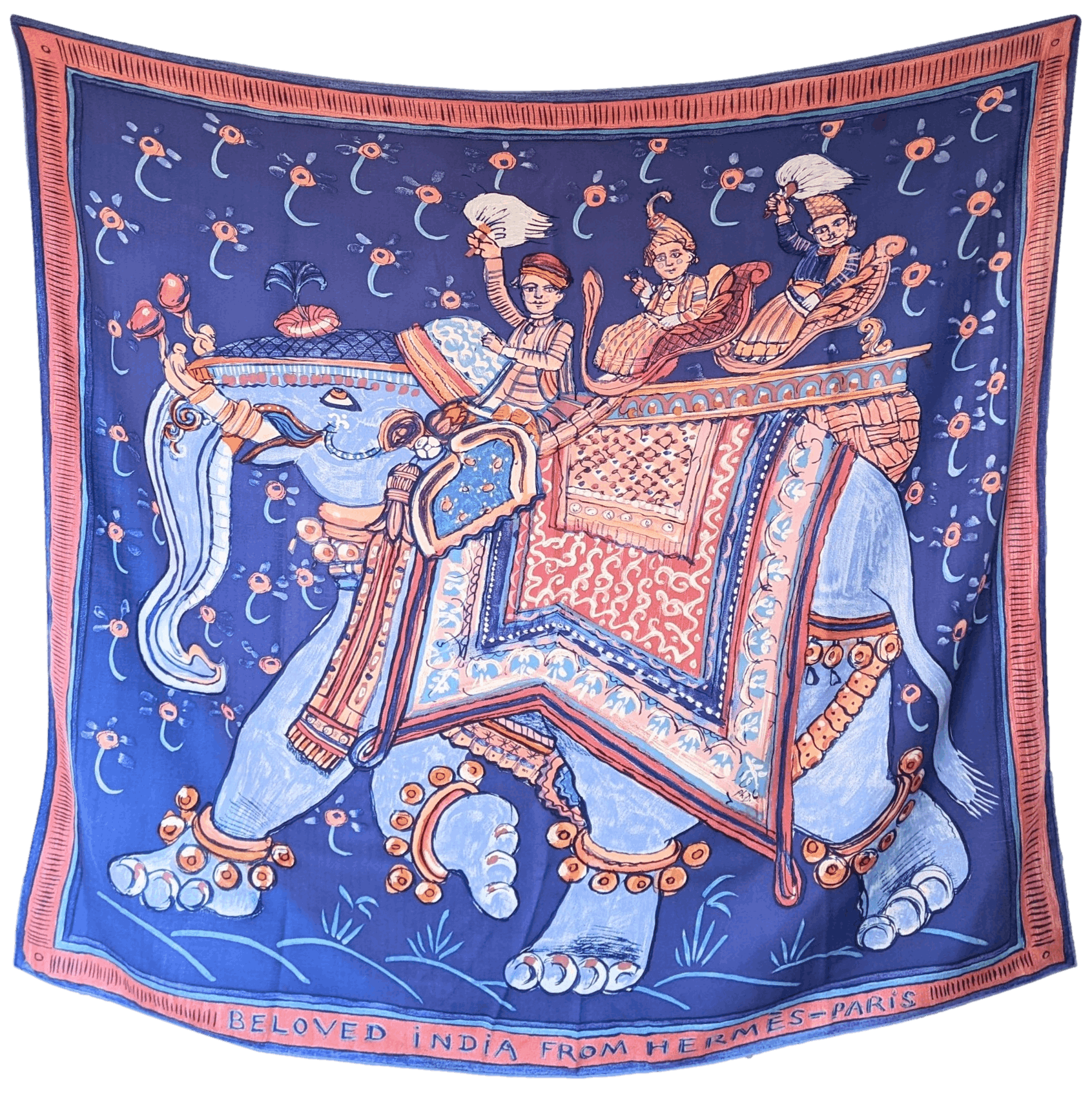 HERMES 2009 Beloved India by Philippe Dumas Cashmere Shawl Box! 140 x 140 CM
