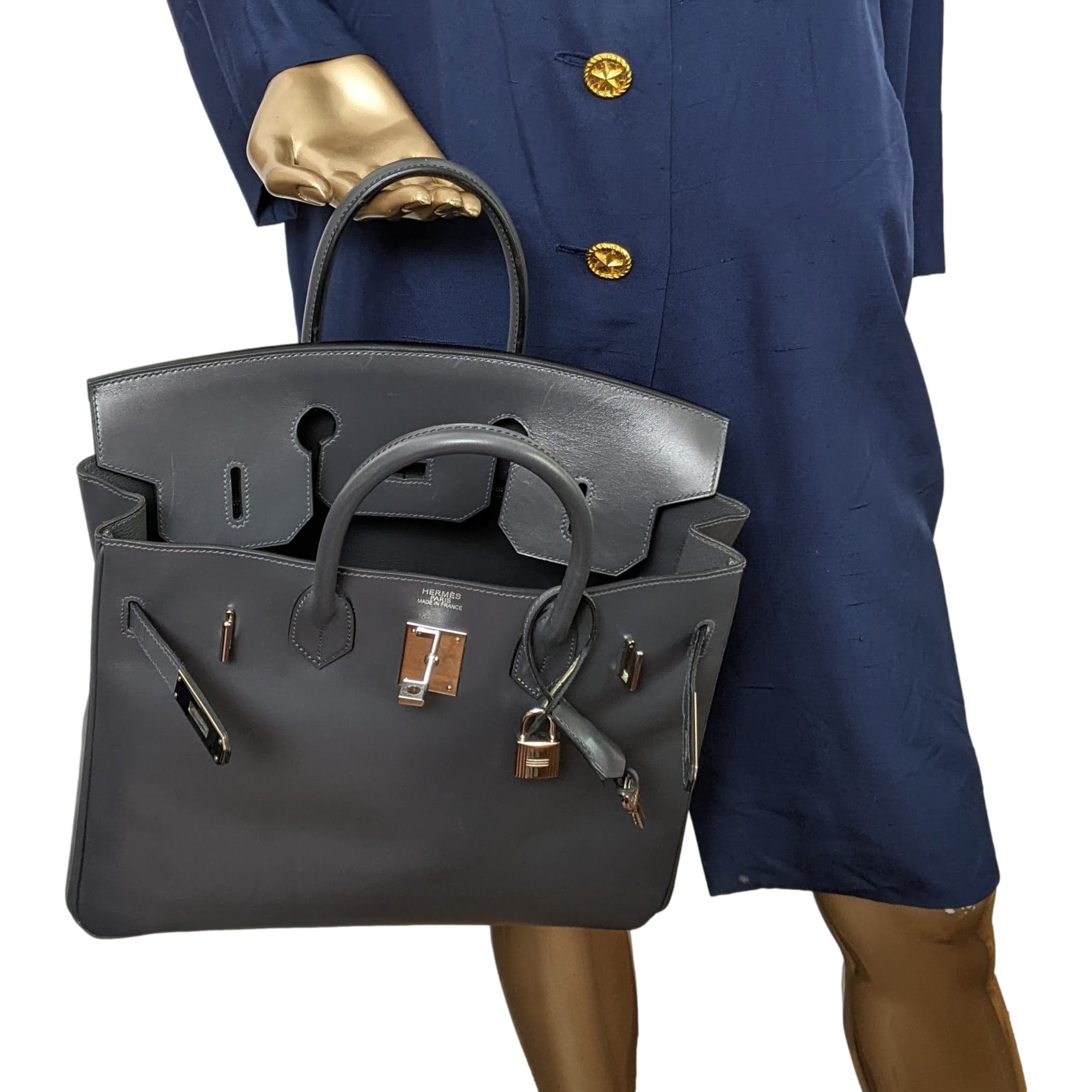 HERMES BIRKIN 32 HAC Ardoise Box PHW