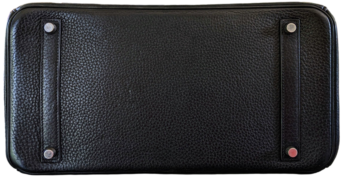 HERMES BIRKIN 35 Black Taurillon Clemence Bag PHW