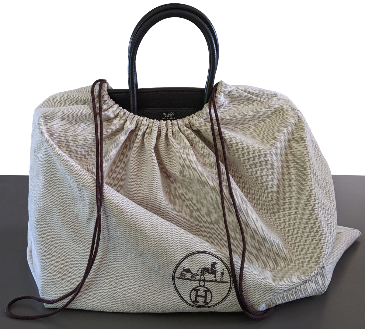 HERMES BIRKIN 35 Black Taurillon Clemence Bag PHW