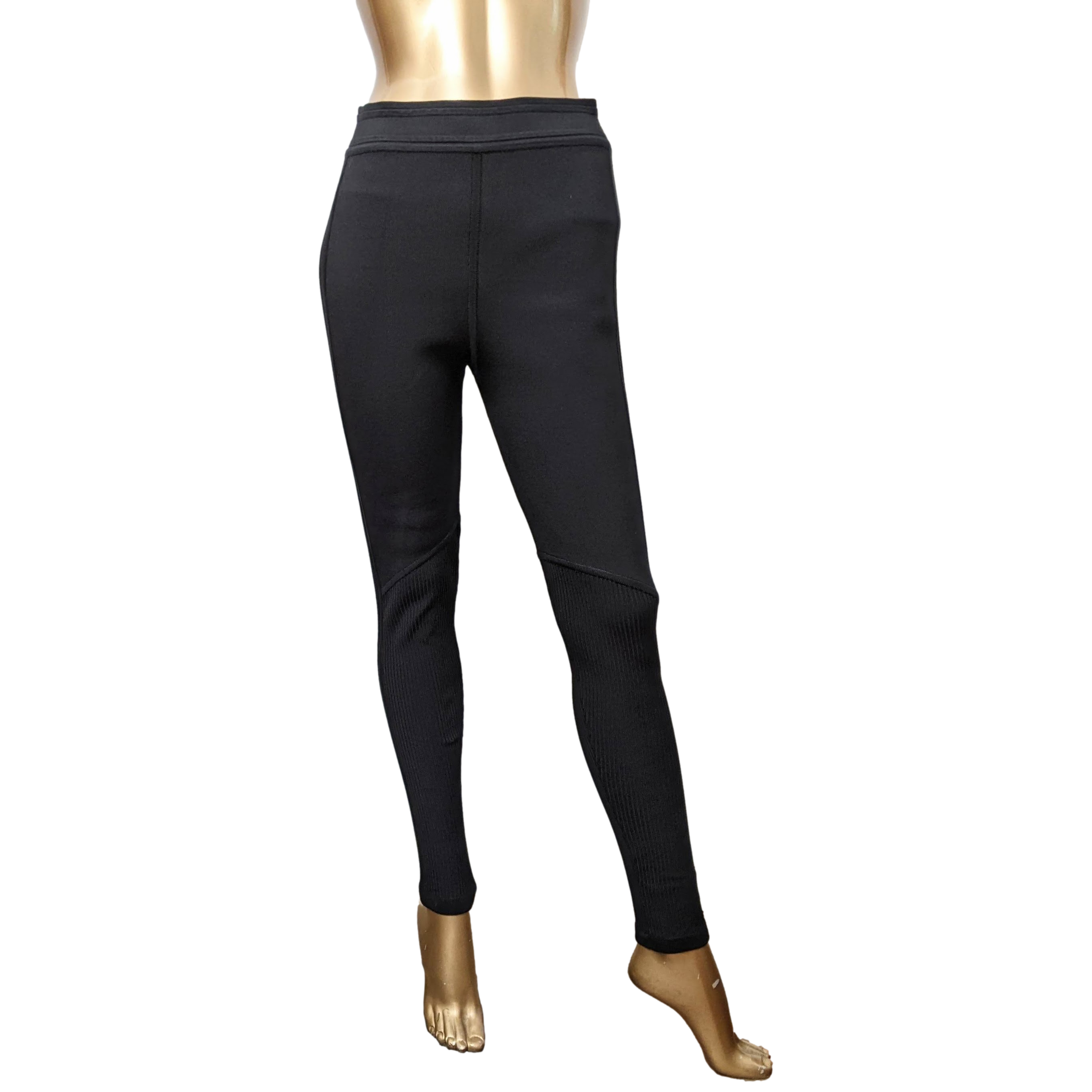 HERMES BLACK LEGGIN Black 76% Silk Stretch Woman Pants