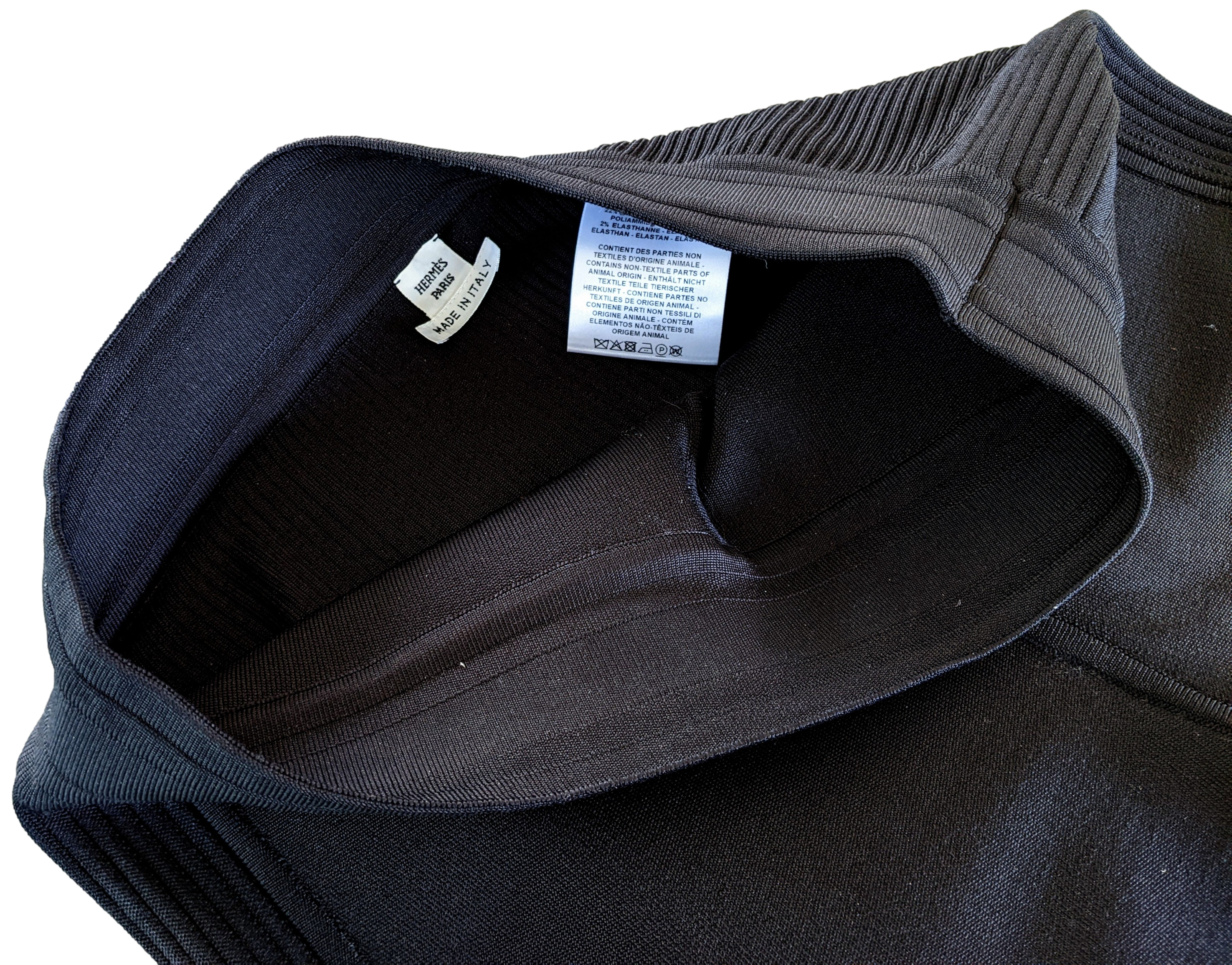 HERMES BLACK LEGGIN Black 76% Silk Stretch Woman Pants
