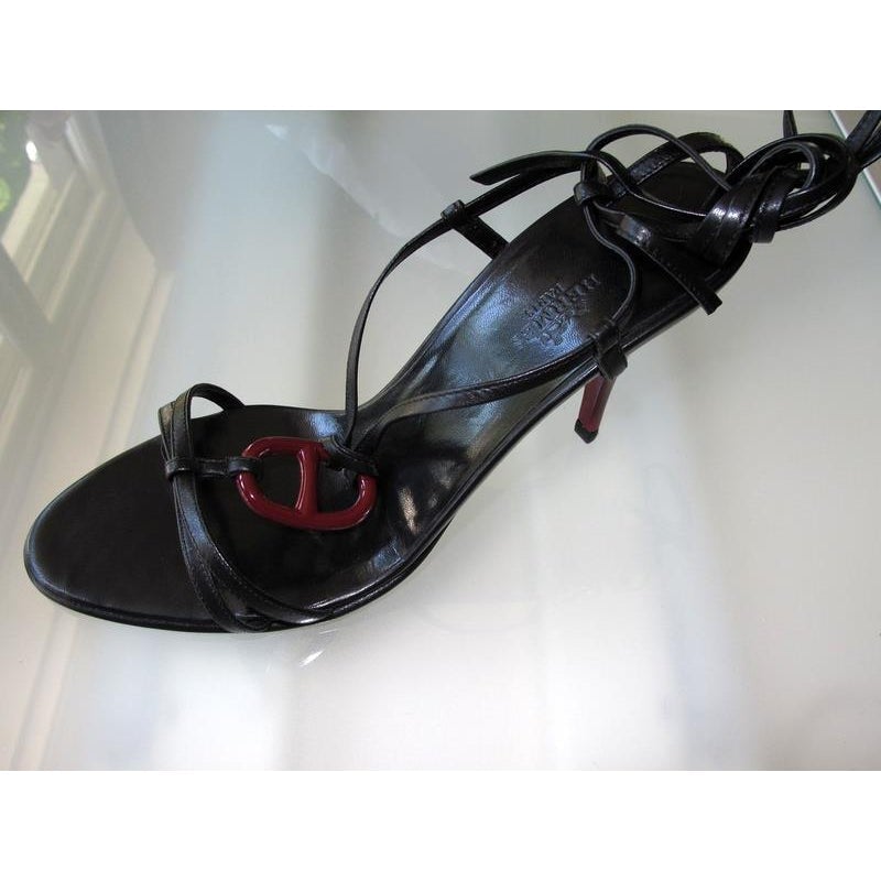 Hermes Black Red Kymera Sandals