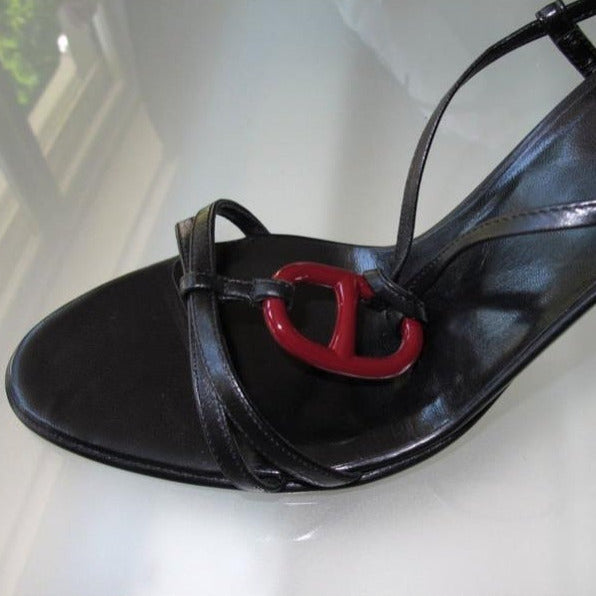 Hermes Black Red Kymera Sandals
