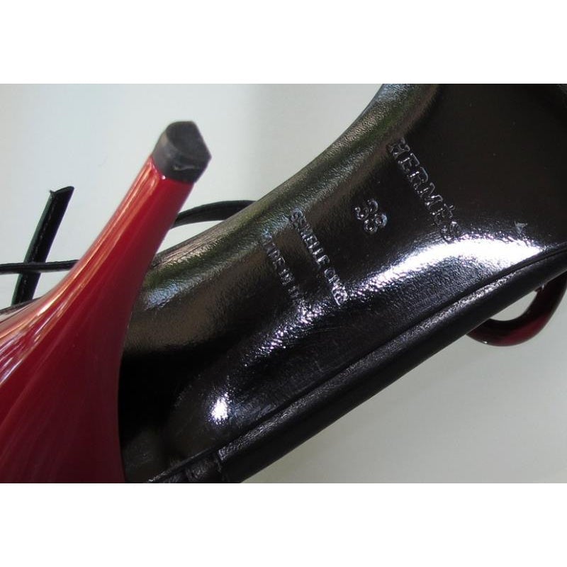 Hermes Black Red Kymera Sandals