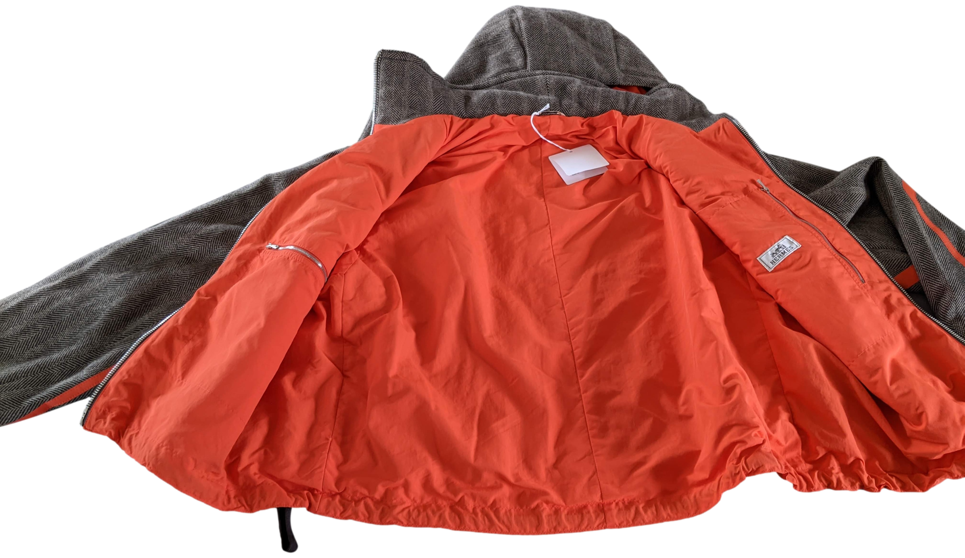 HERMES BLOUSON CAPUCHE AMOVIBLE VIGOUREUX Removable Hood Jacket Sz48