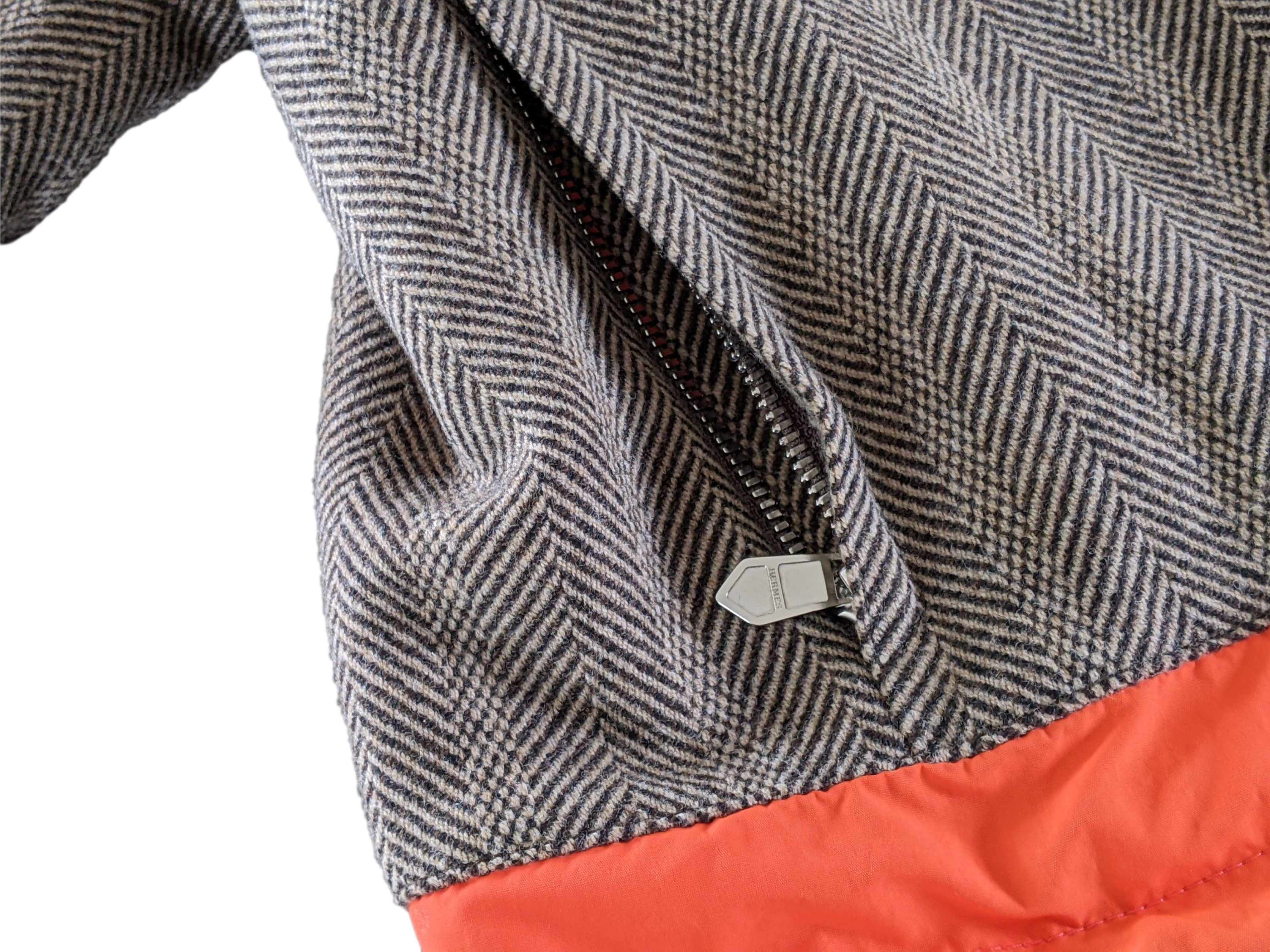 HERMES BLOUSON CAPUCHE AMOVIBLE VIGOUREUX Removable Hood Jacket Sz48