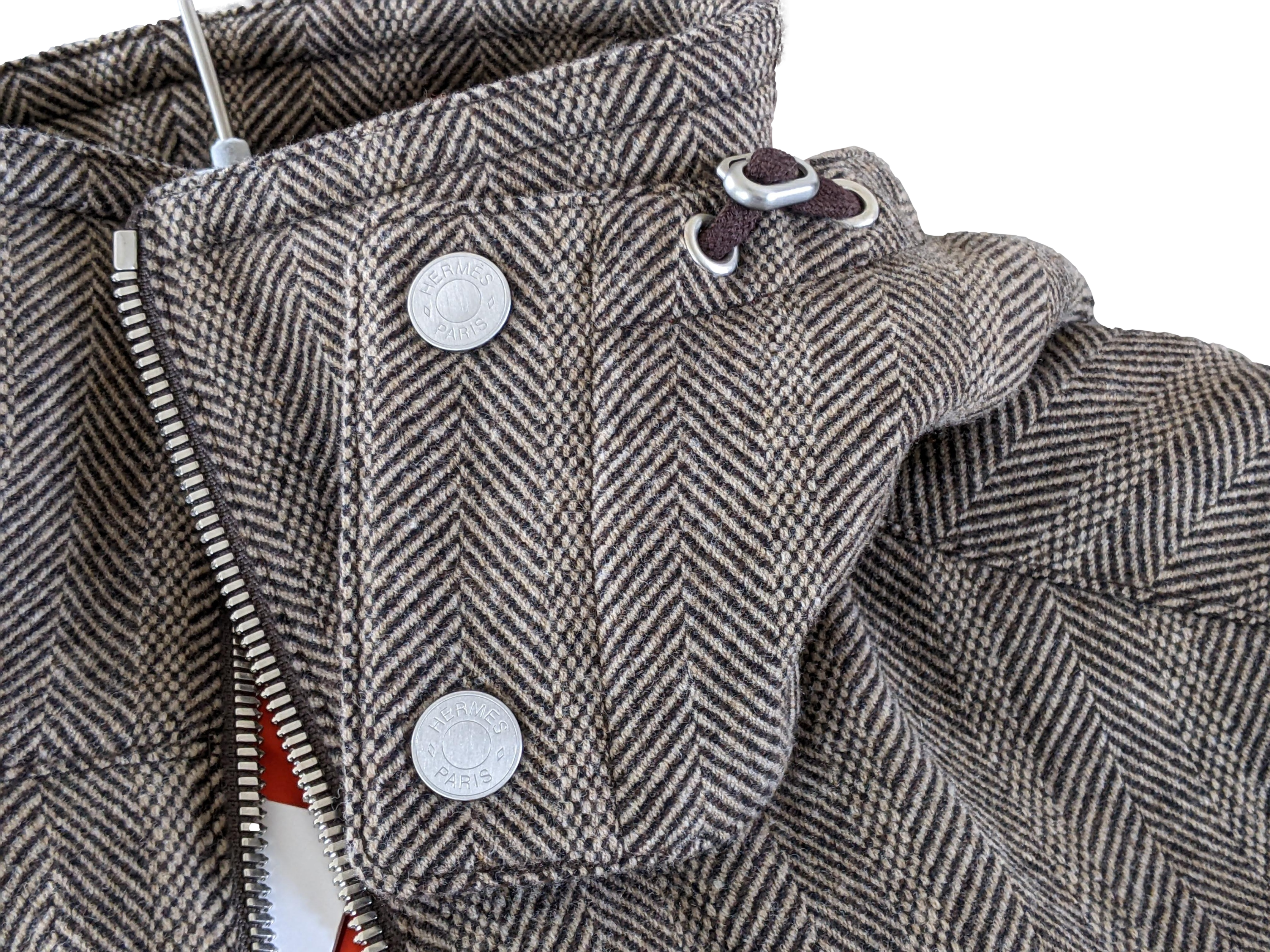 HERMES BLOUSON CAPUCHE AMOVIBLE VIGOUREUX Removable Hood Jacket Sz48