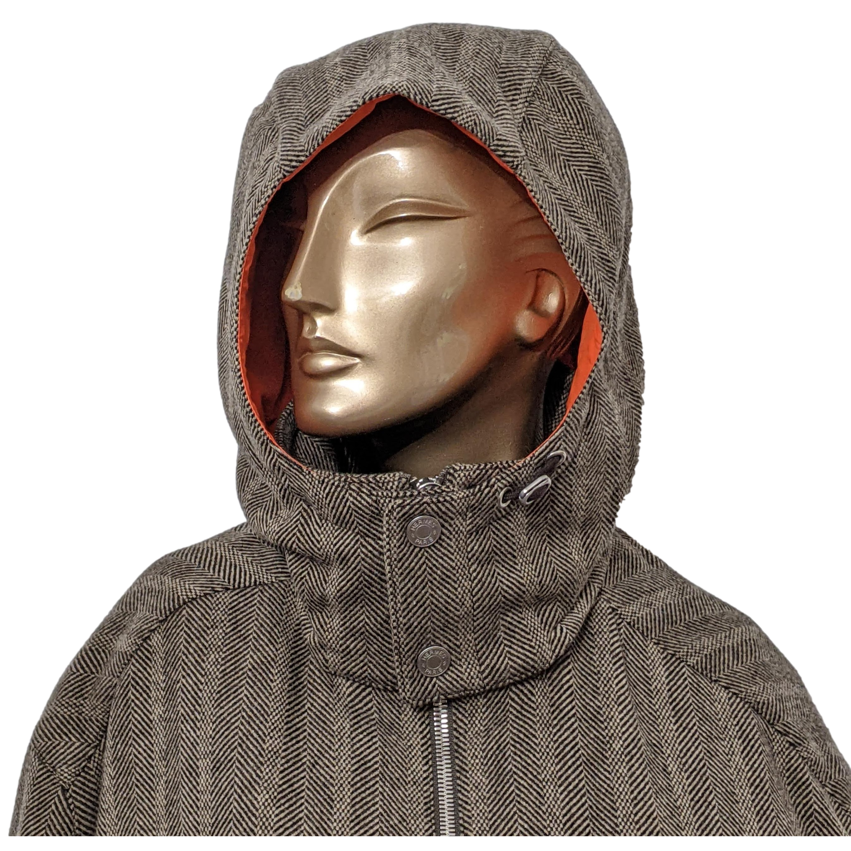 HERMES BLOUSON CAPUCHE AMOVIBLE VIGOUREUX Removable Hood Jacket Sz48