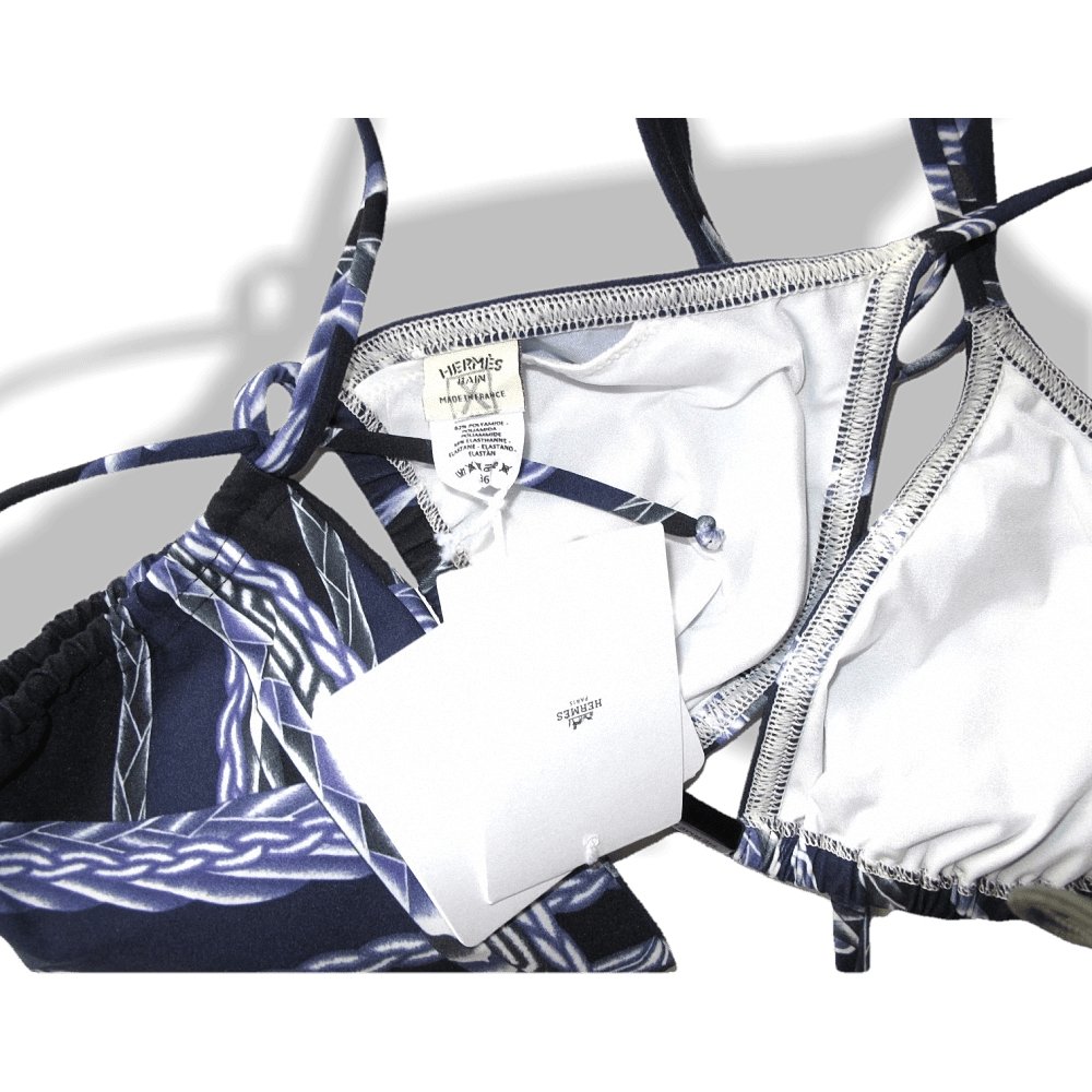 Hermes Blue Robe du Soir Maio Bikini Top 1pc Sz36, NWT! - poupishop