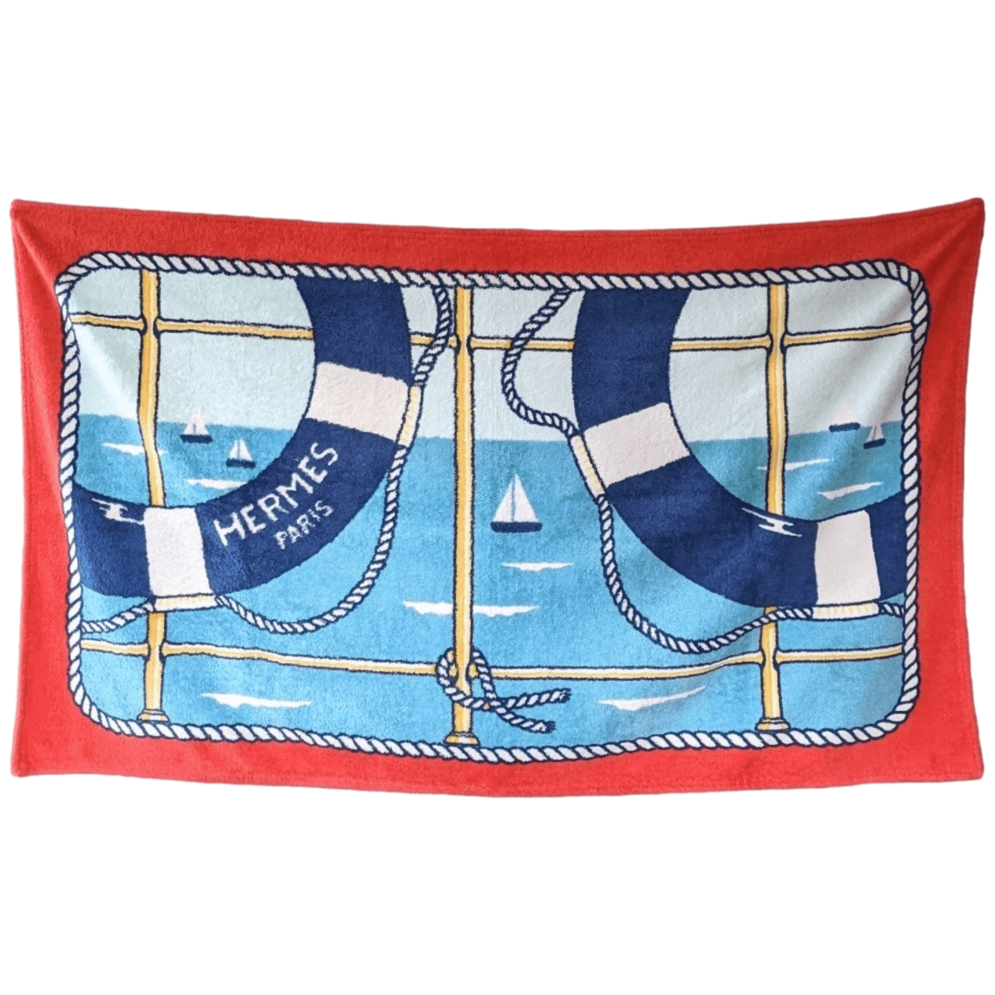 HERMES Bouees Terry Beach Towel 90 x 150 cm