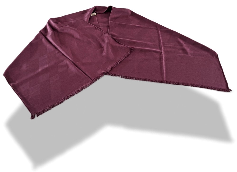 Hermes Bourgogne Fringed Etole H EN BIAIS MUFFLER 85% Cashmere/15% Silk 72 x 204 cm, BNWT! - poupishop