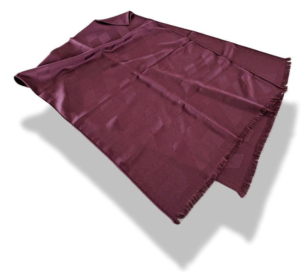 Hermes Bourgogne Fringed Etole H EN BIAIS MUFFLER 85% Cashmere/15% Silk 72 x 204 cm, BNWT! - poupishop