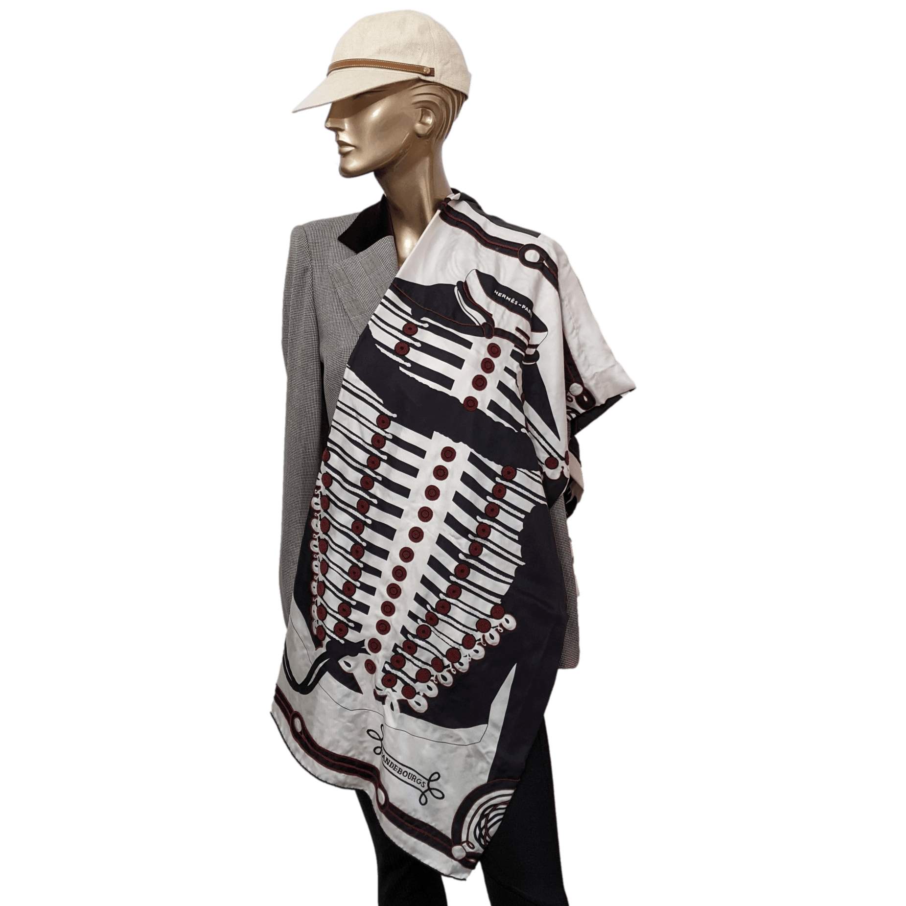 HERMES Precieux BRAZIL - BRANDEBOURG Beaded Embroidered Twill Silk Stole Made in India