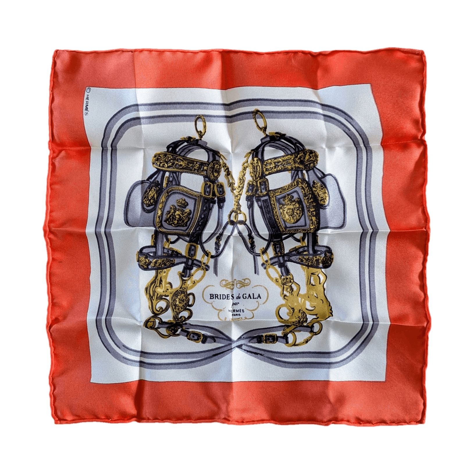 HERMES 1995 Red Bleuette Doll 20 cm Brides de Gala Twill Silk Scarf 90th Anniversary New in Box Collector