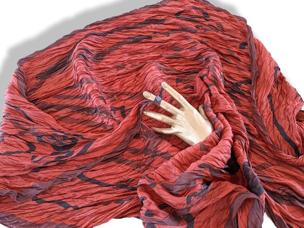 Hermes Burgundy/Red Crumpled IMPRIMEUR FOU COACHING CARRE GEANT GM, BNIB! - poupishop