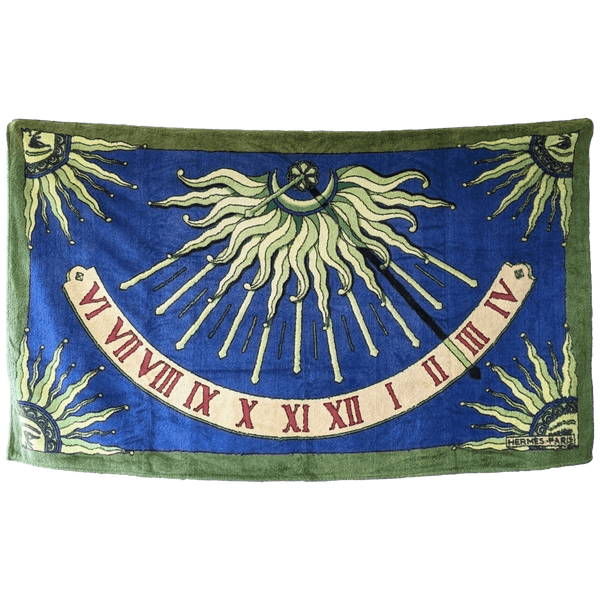 HERMES Vintage Cadran Solaire Tapis de Plage Terry Beach Towel 90 x 150 cm
