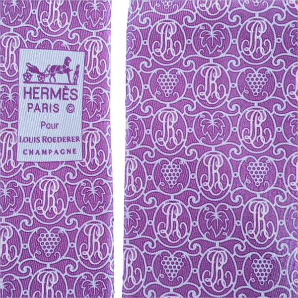 HERMES Limited Edition for LOUIS ROEDERER Champagne Twill Silk Tie 9cm
