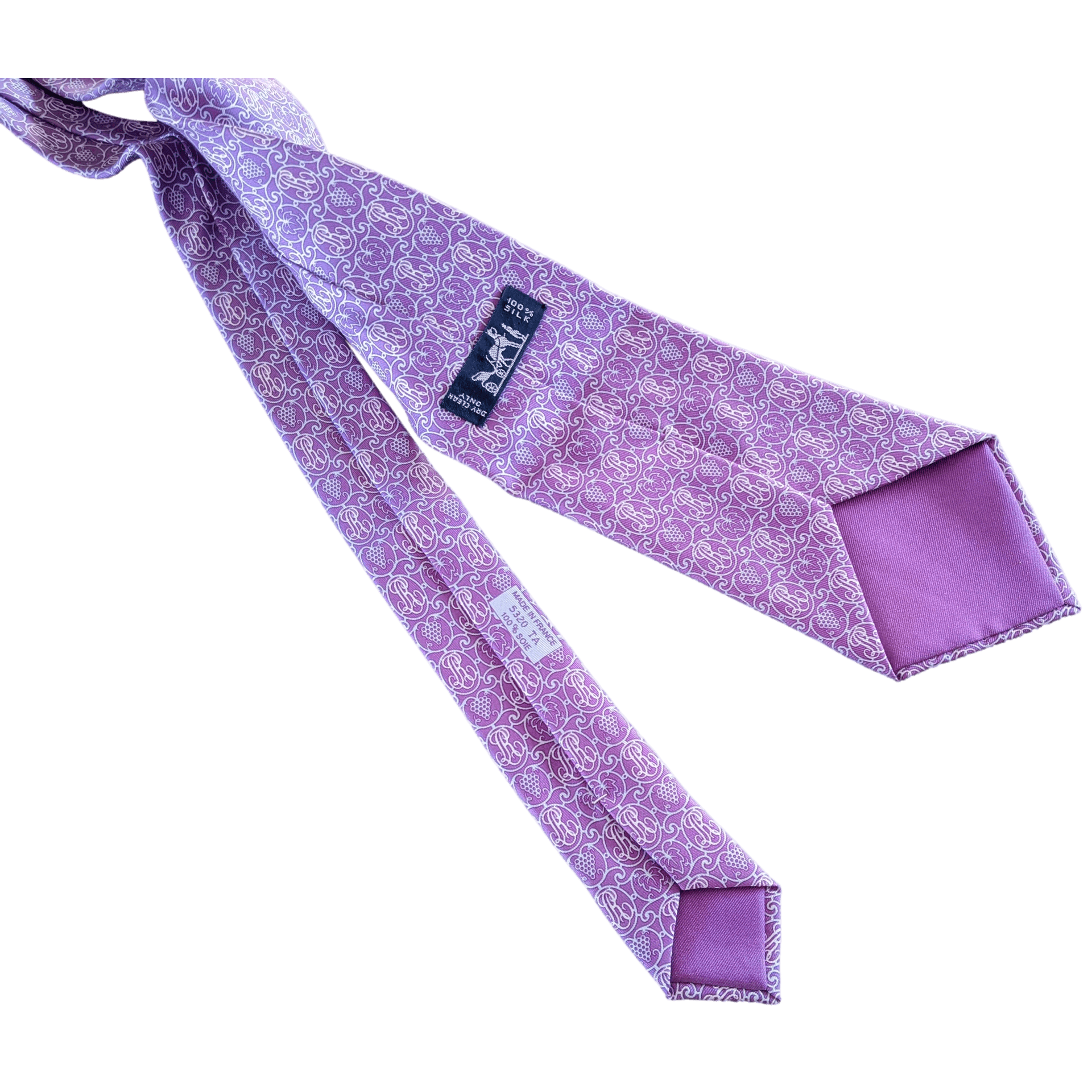 HERMES Limited Edition for LOUIS ROEDERER Champagne Twill Silk Tie 9cm
