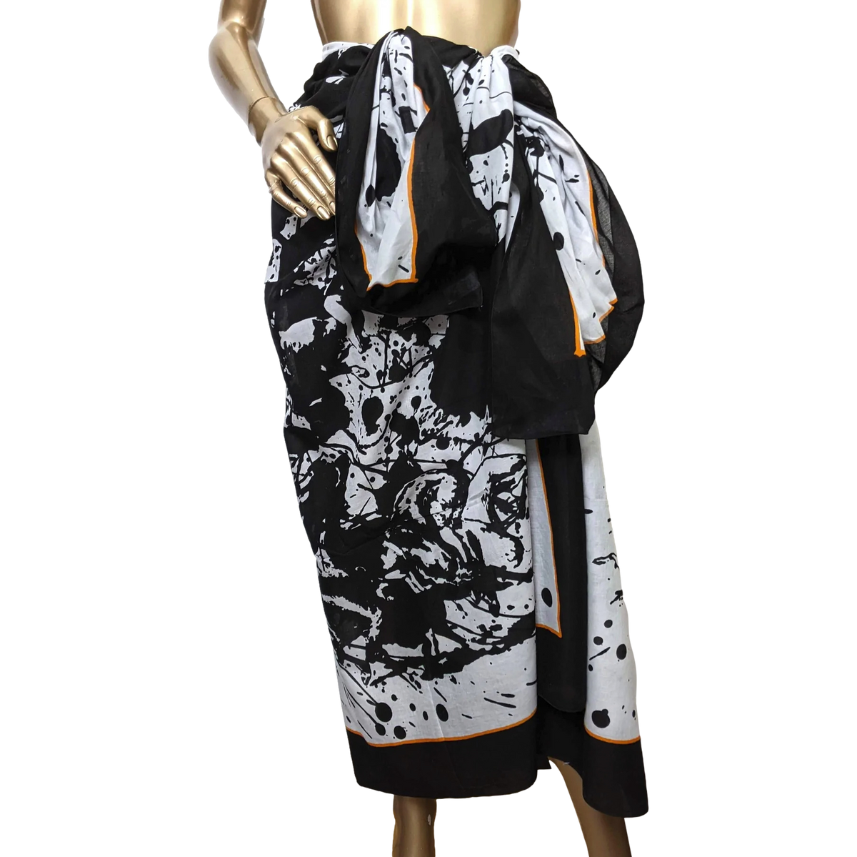 Hermes 2004 B/W "Cheval Surprise" Mousseline of Cotton Pareo