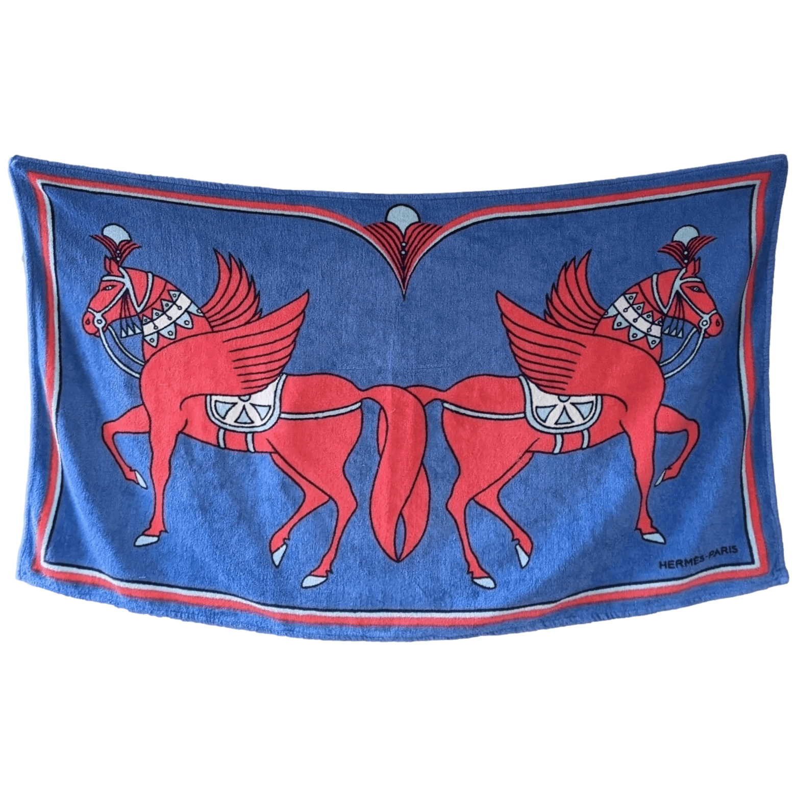 HERMES Chevaux Ailés Tapis de Plage Terry Beach Towel GM 90 x 150 cm