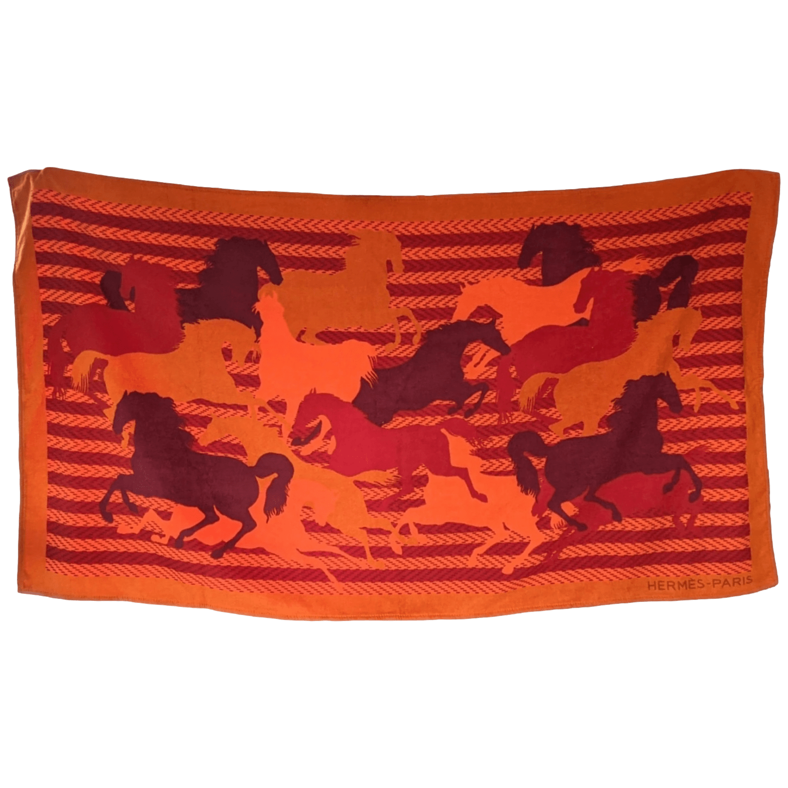 HERMES Chevaux Camouflés Tapis de Plage Terry Beach Towel 90 x 150 cm