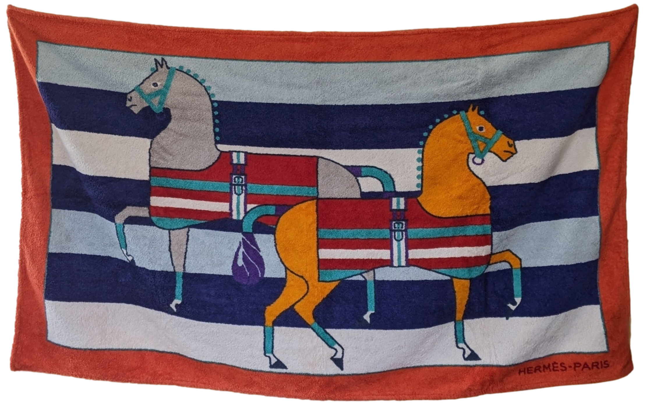 HERMES CHEVAUX Tapis de Plage Terry Beach Towel 90 x 150 cm