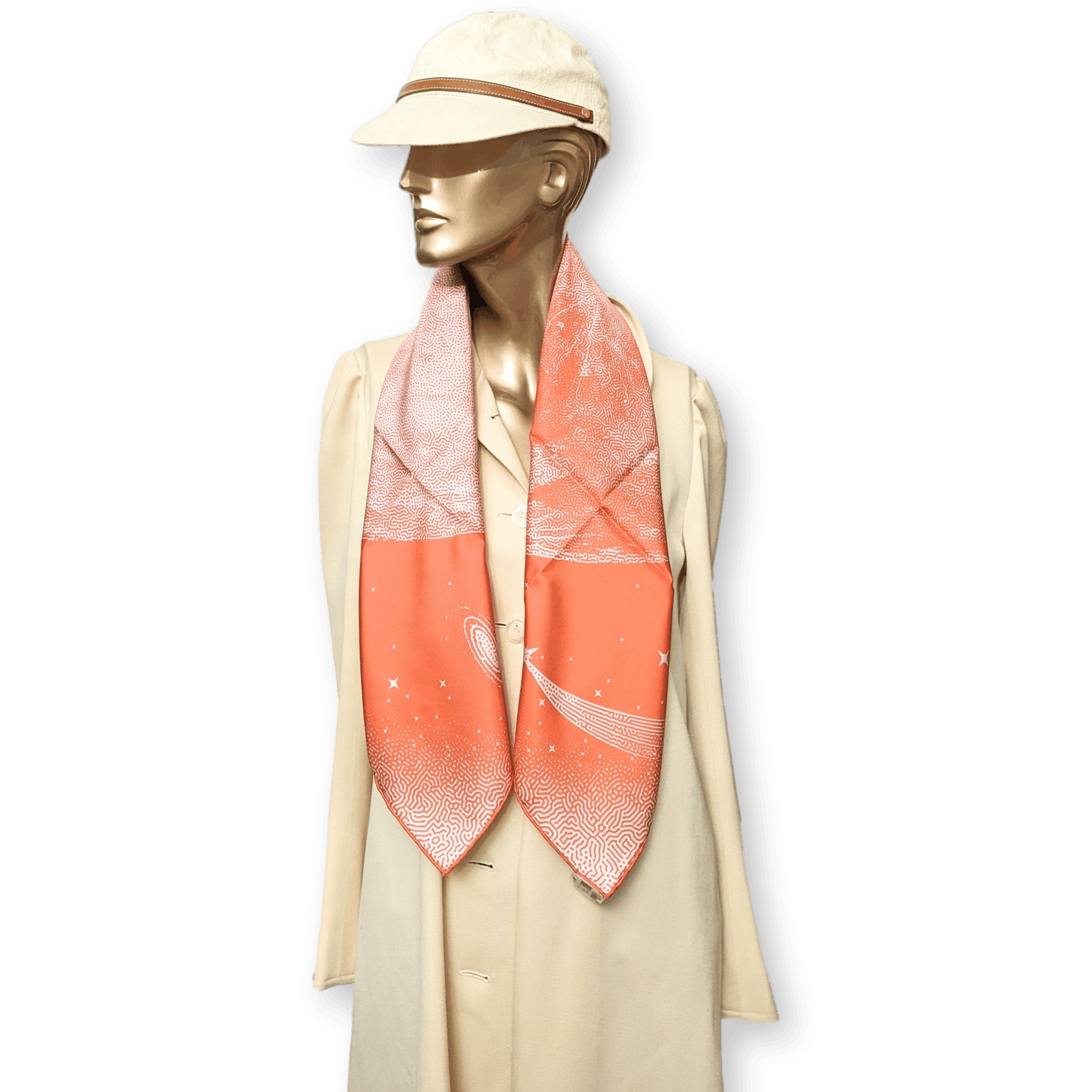 HERMES Clair de Lune Double Face Twill Scarf 90