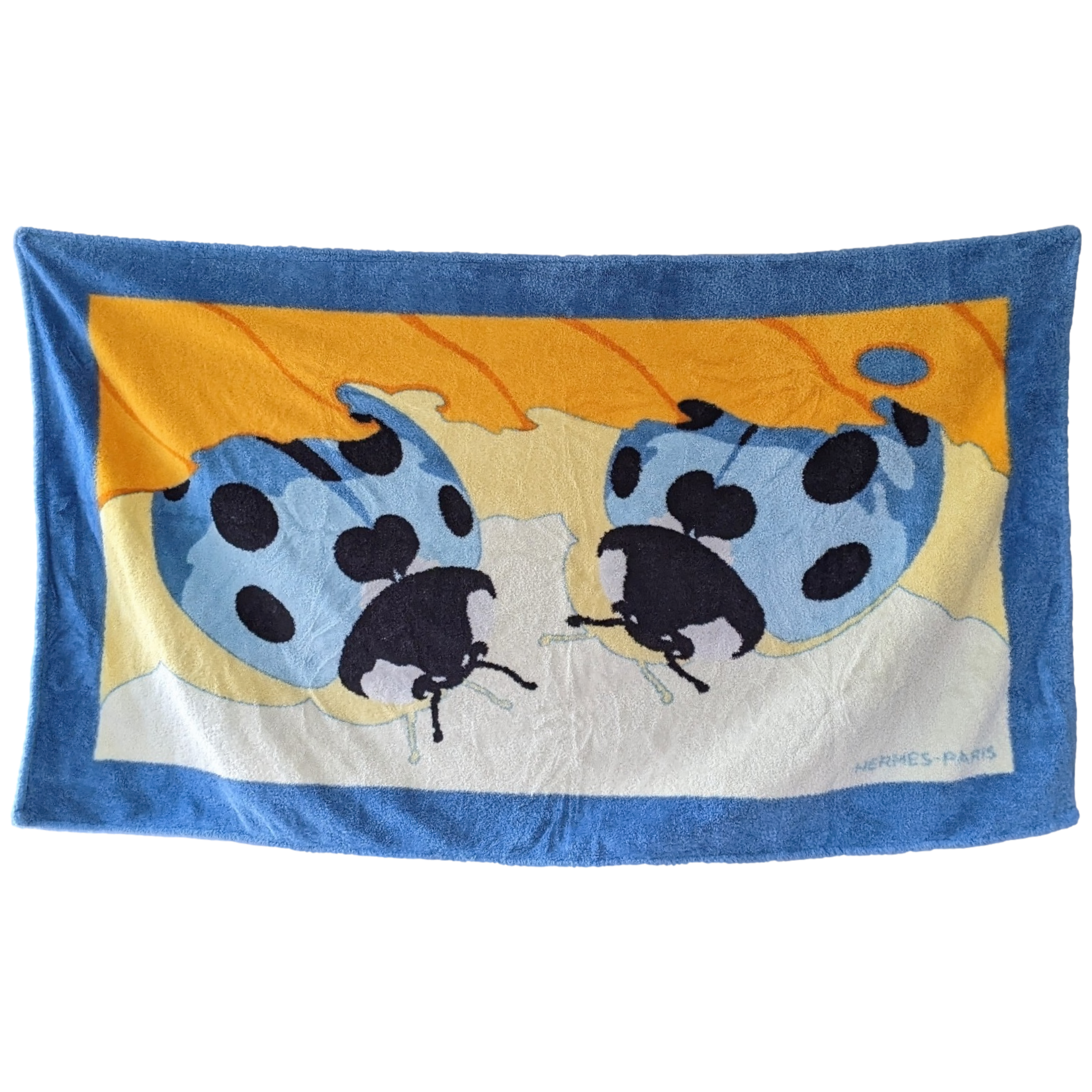 HERMES Coccinelles Tapis de Plage Terry Beach Towel 90 x 150 cm