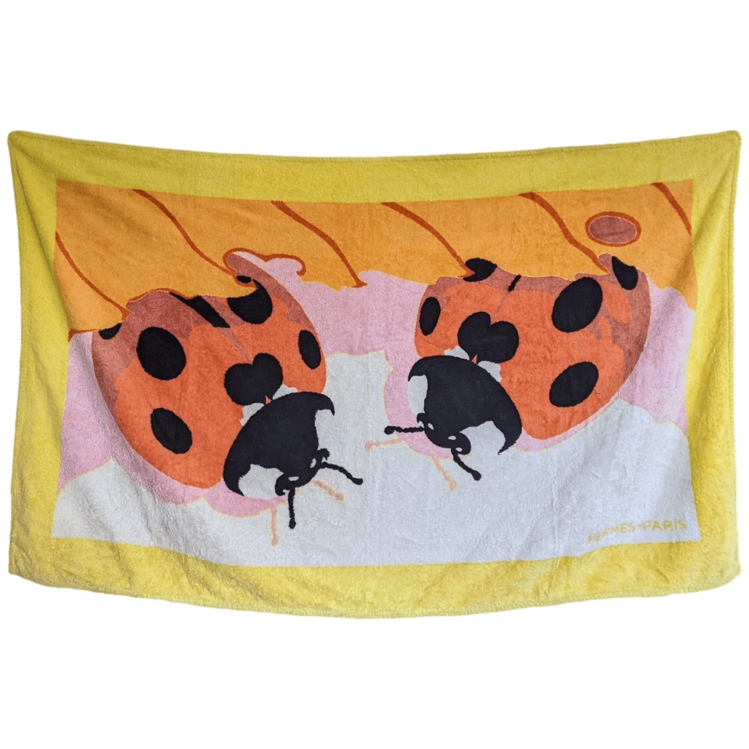 HERMES Tapis de Plage Ladybugs Terry Beach Towel 90 x 150 cm
