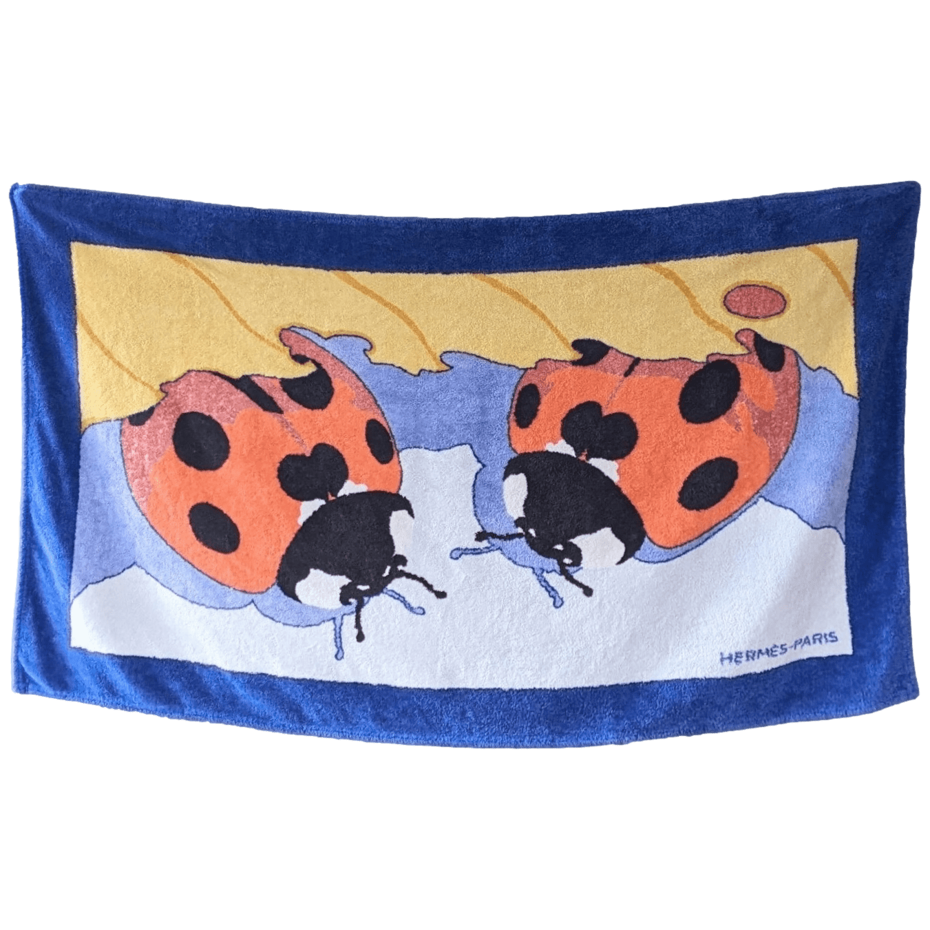 HERMES Coccinelles Cotton Terry Animal Print Towel 90 x 150 cm