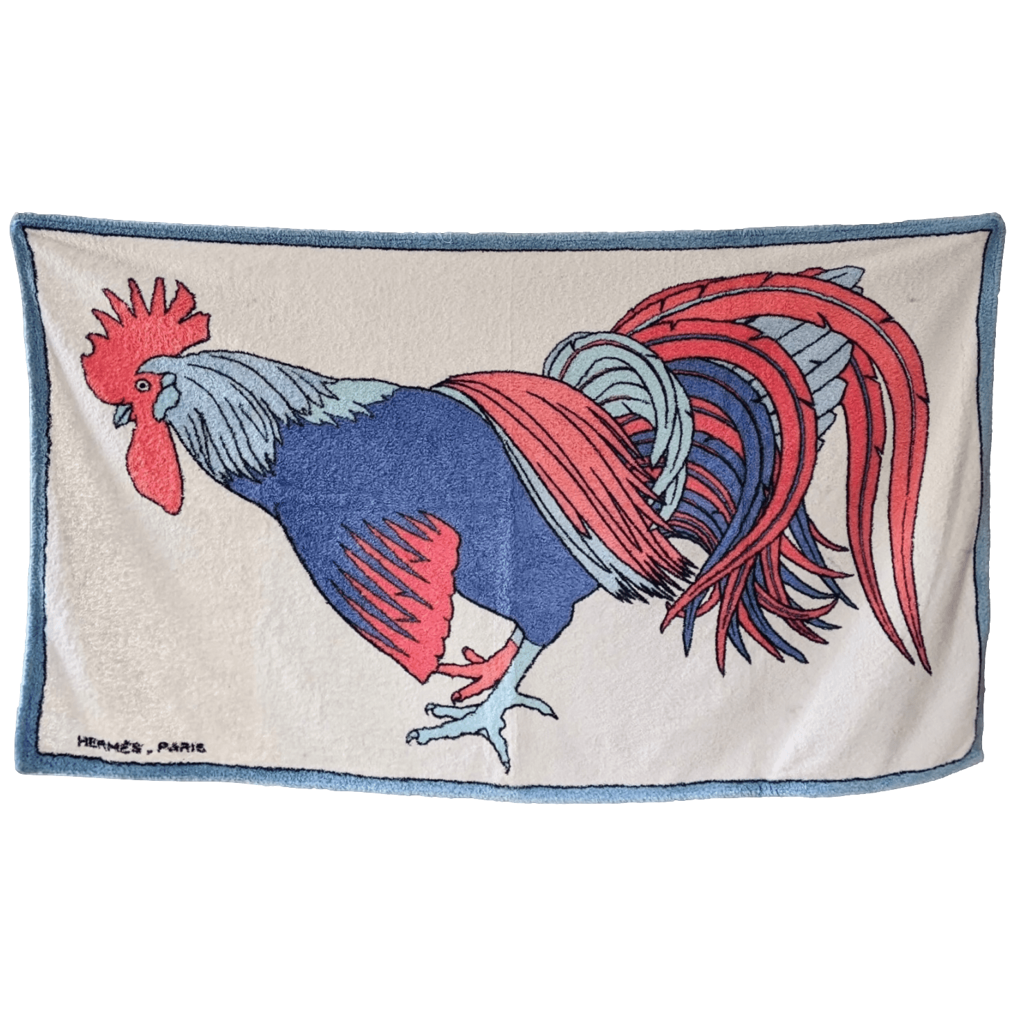 HERMES Coq Tapis de Plage Terry Beach Towel 90 x 150 cm