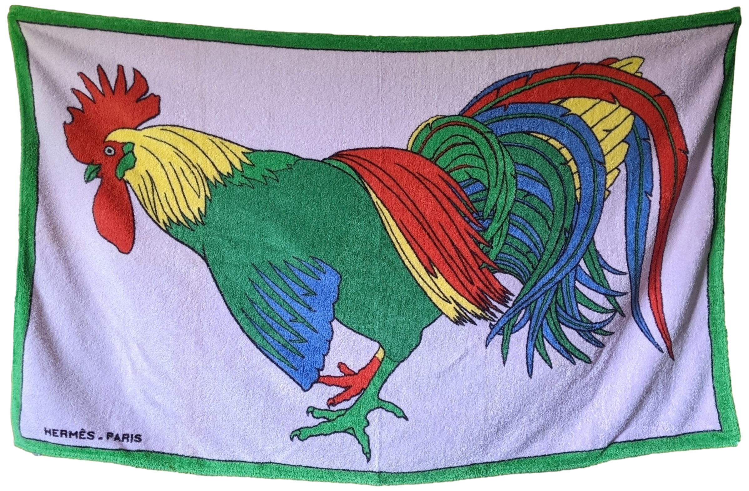 HERMES Vintage COQ Terry Beach Towel 90 x 150 cm