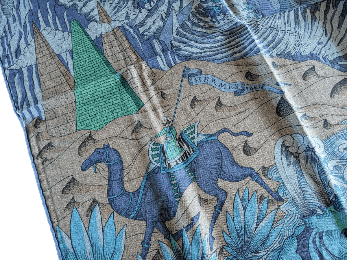 HERMES COSMOGRAPHIA UNIVERSALIS by Jan Bajtlik Cashmere Shawl 140 x 140 cm