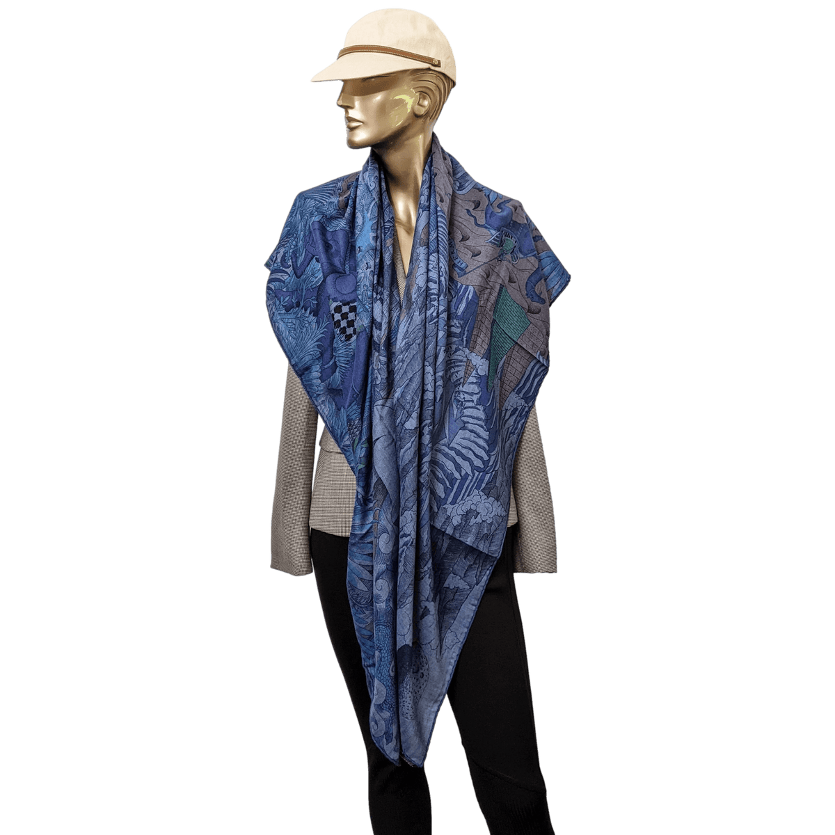 HERMES COSMOGRAPHIA UNIVERSALIS by Jan Bajtlik Cashmere Shawl 140 x 140 cm