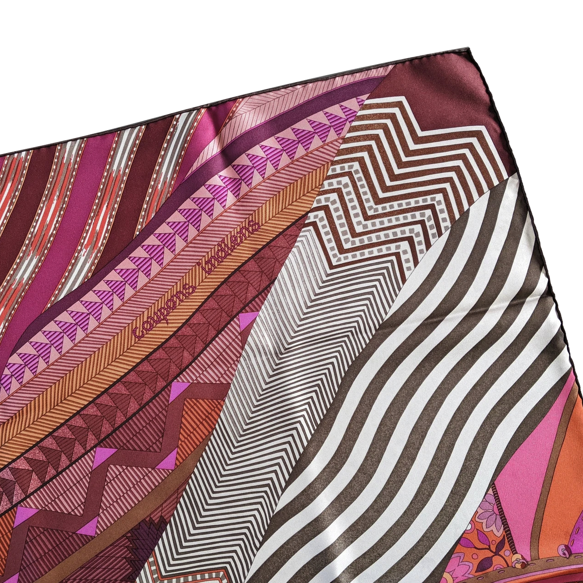 Hermes 2008 Fuchsia "Coupons Indiens" by Aline Honore Twill 90cm Grail