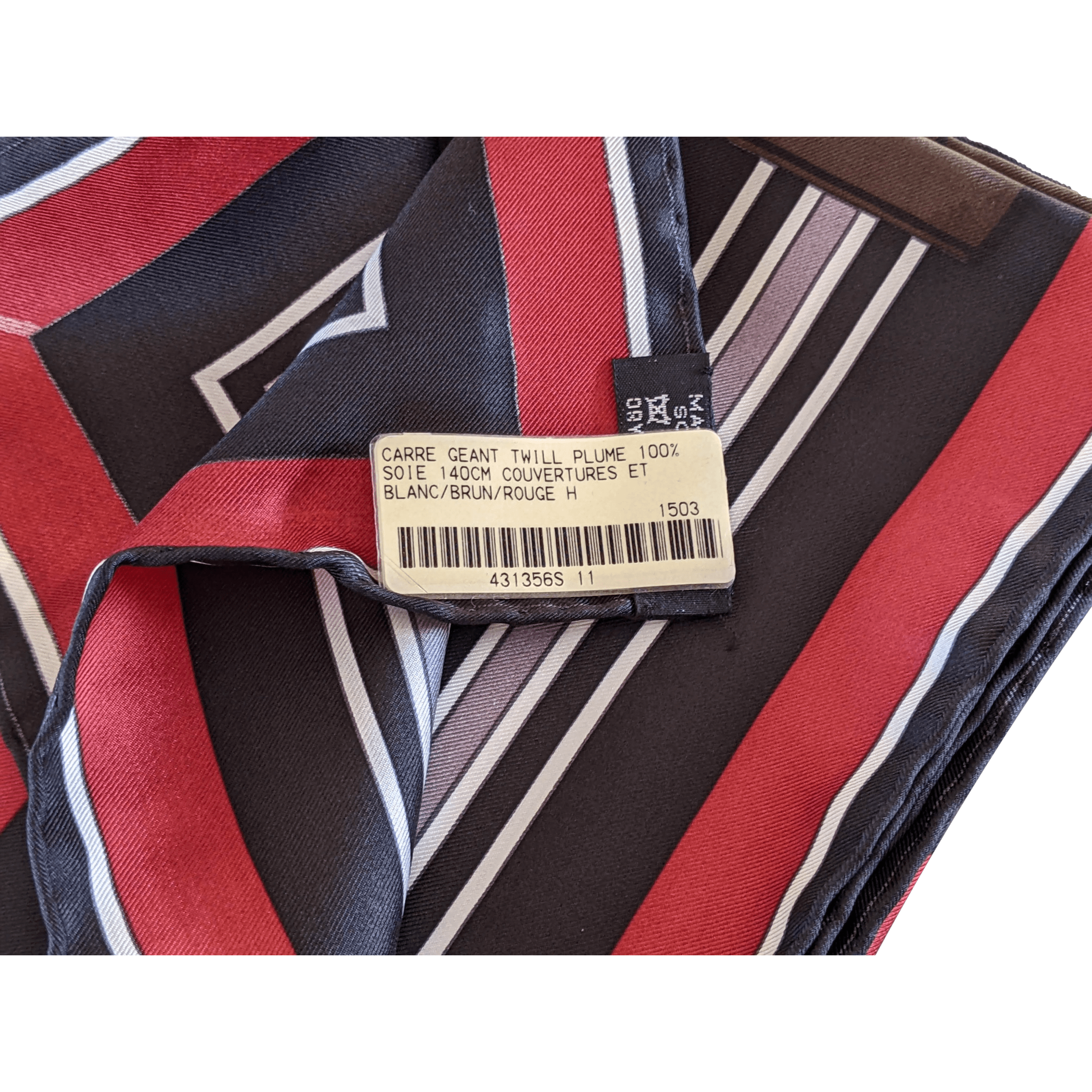 HERMES COUVERTURES ET TENUES DE JOUR Carre Geant Twill Plume 140 x 140 cm