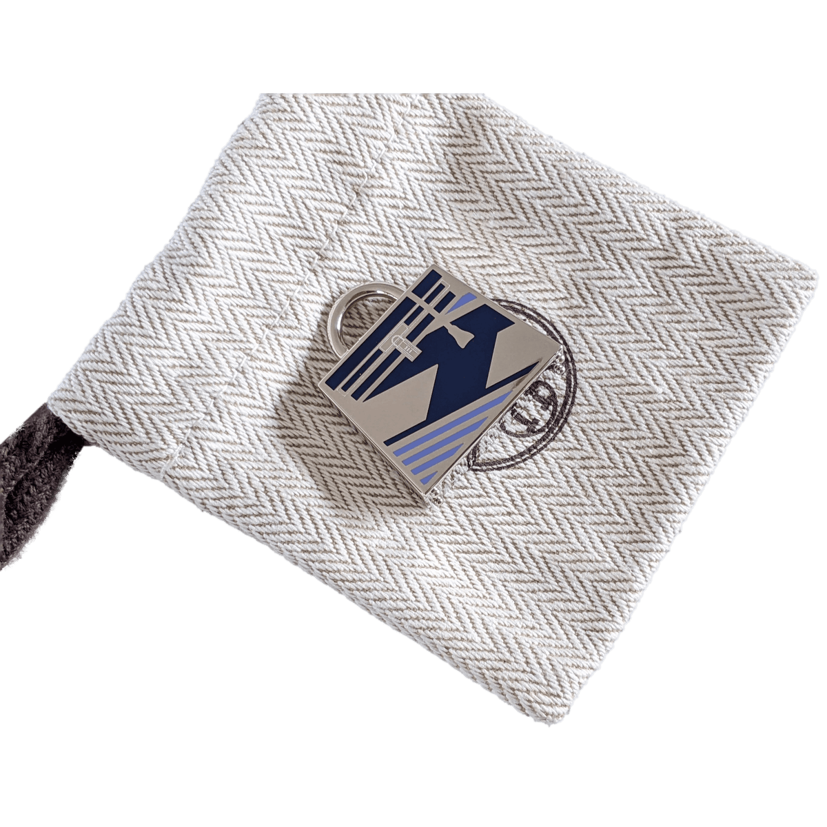 HERMES Blue "Curiosite Kelly Laque H Vibration" Charm