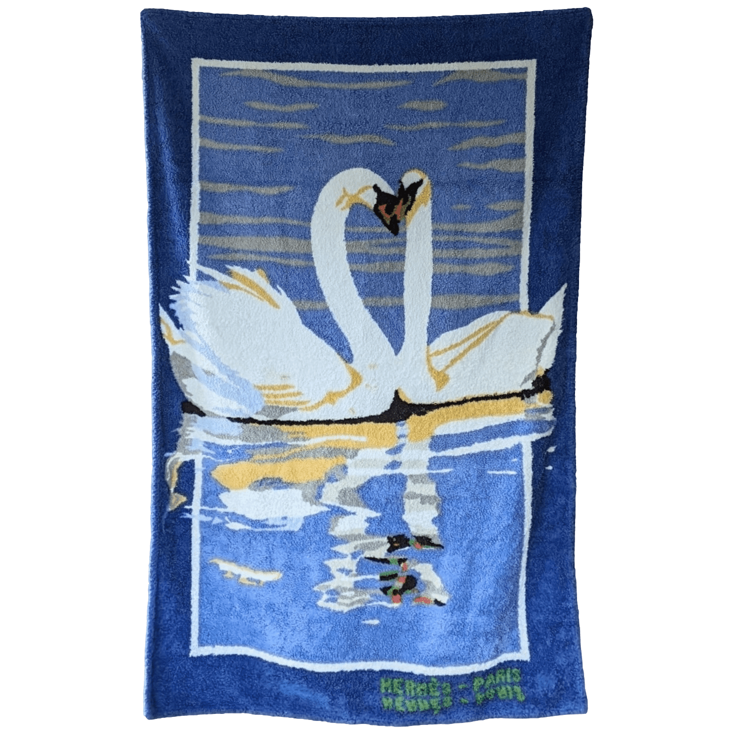 HERMES Cygnes Terry Beach Towel 150 x 90 cm