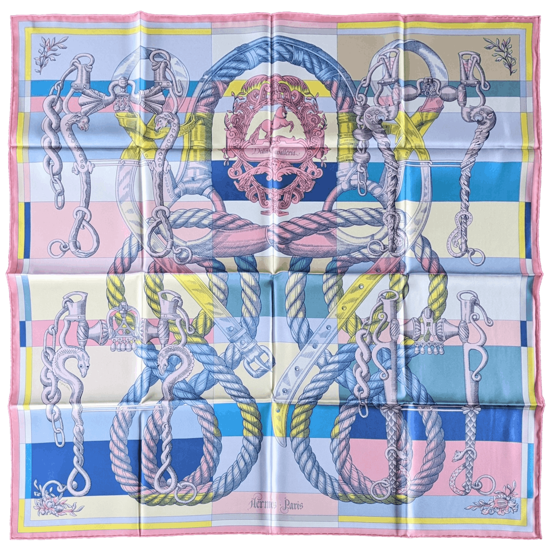 HERMES - Double Face Della Cavalleria by Virginie Jamin Silk Scarf 90