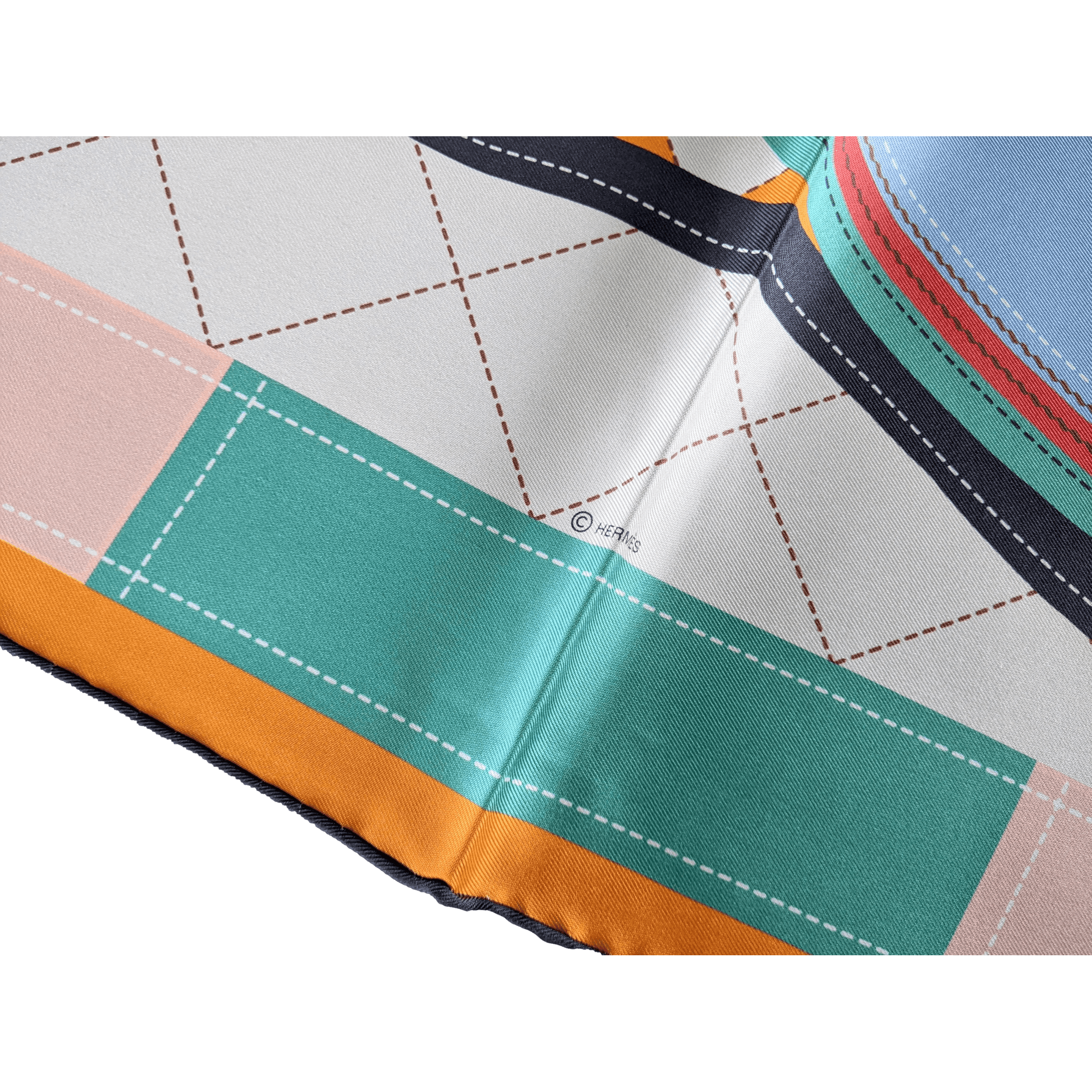 HERMES - Double Face Tapis de Selle - Twill Silk Scarf 90