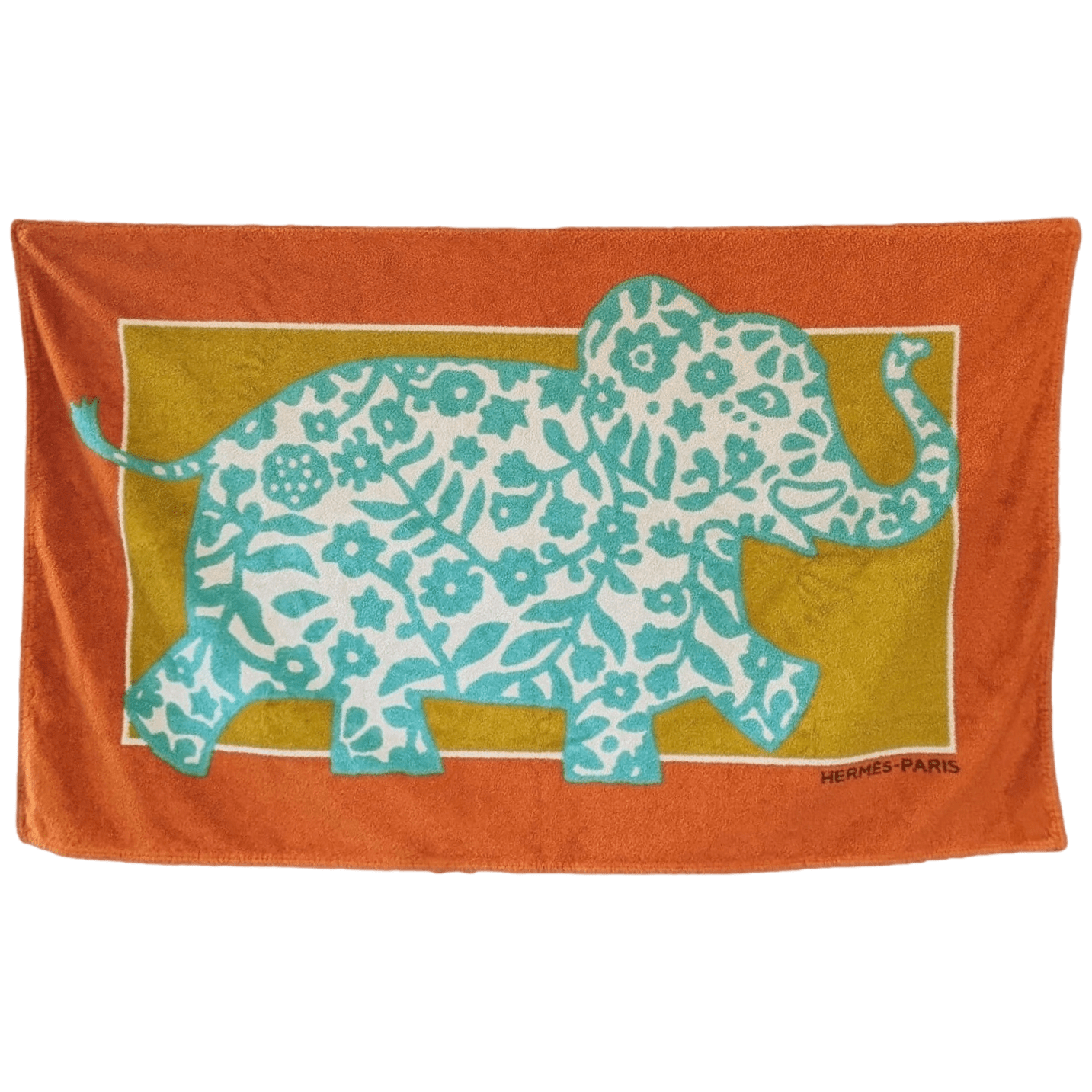 HERMES Elephant Tapis de Plage Terry Beach Towel 90 x 150 cm