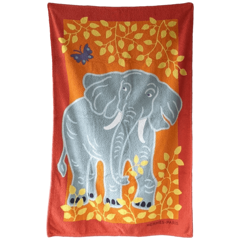 HERMES Elephant Terry Cotton Beach Towels 90 x 150 cm