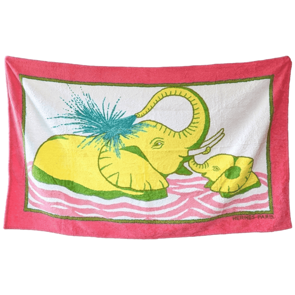 HERMES Elephants Terry Beach Towel 90 x 150 cm