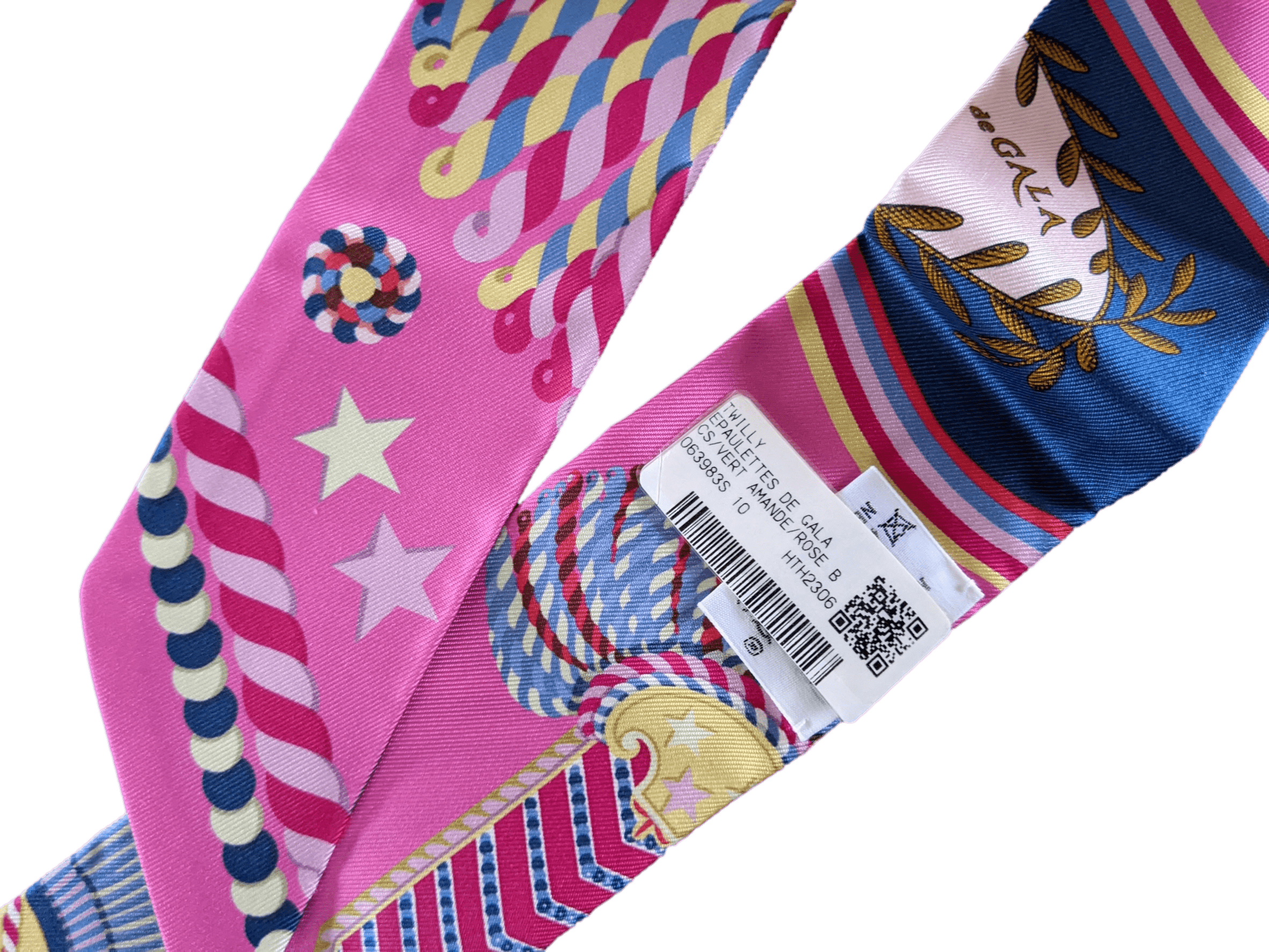 HERMES EPAULETTES DE GALA Vert Amande/Rose Twilly
