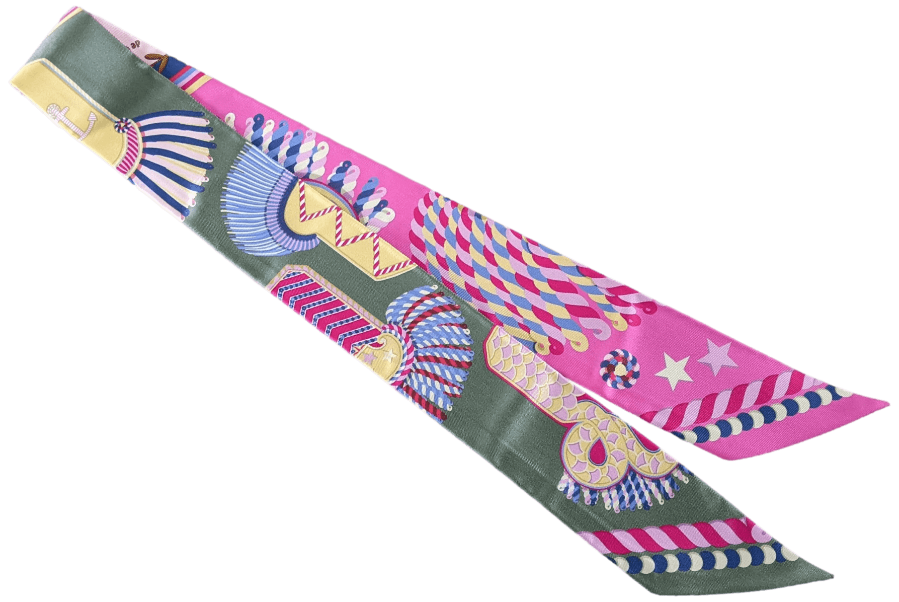 HERMES EPAULETTES DE GALA Vert Amande/Rose Twilly