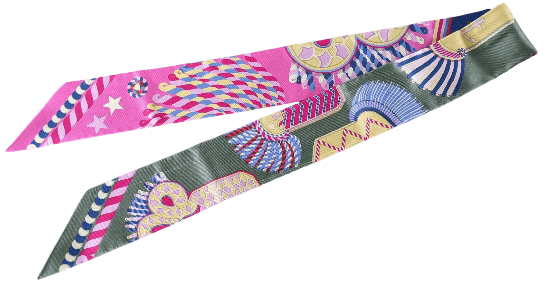 HERMES EPAULETTES DE GALA Vert Amande/Rose Twilly
