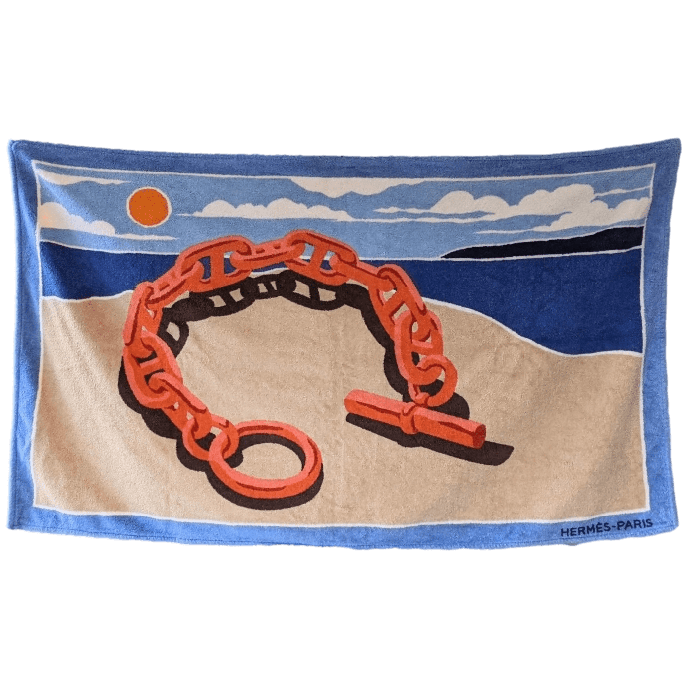HERMES Escale à la Plage Terry Beach Towel 150 x 90 cm