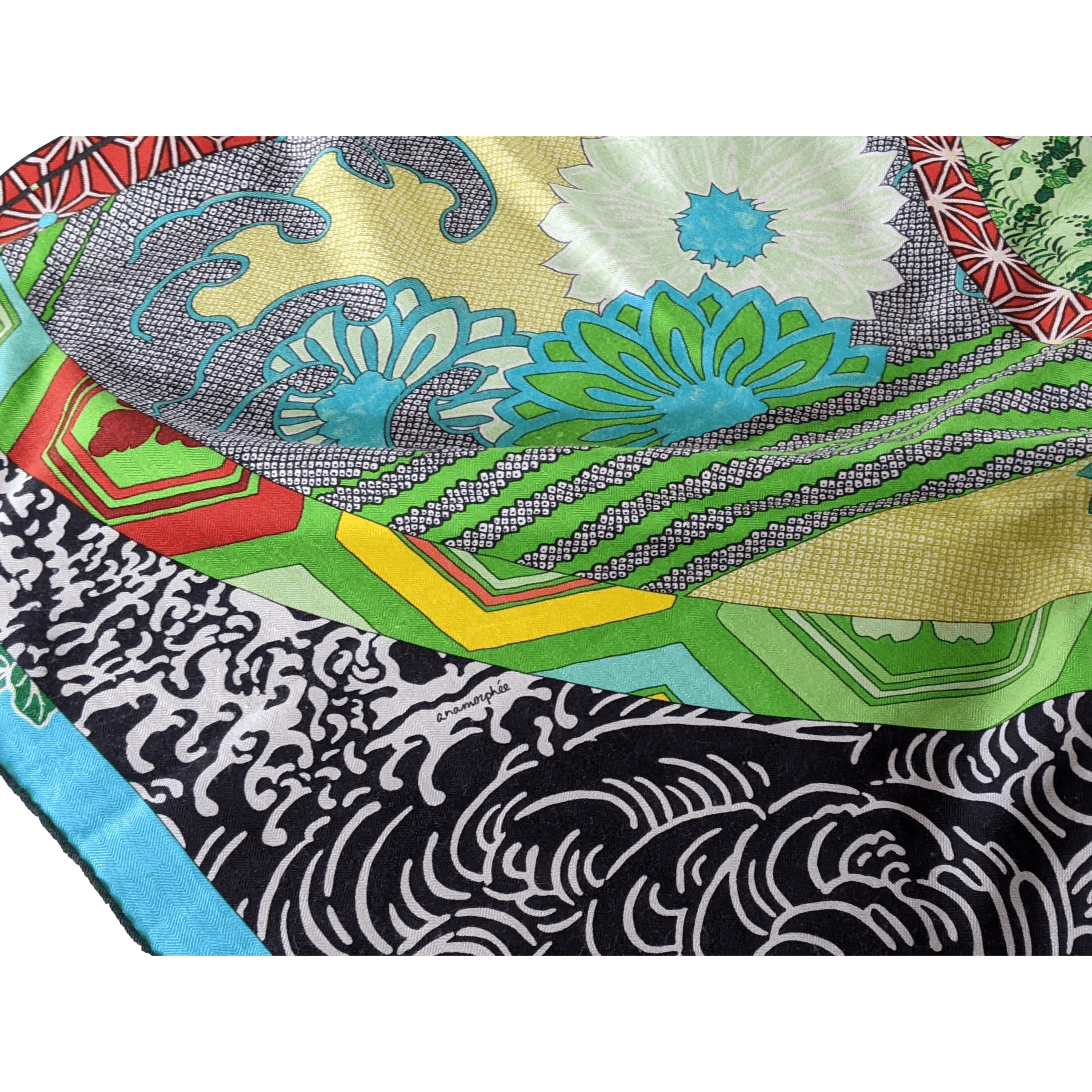 HERMES 2012 Ex-Libris en Kimonos Cashmere Shawl 140 x 140 cm