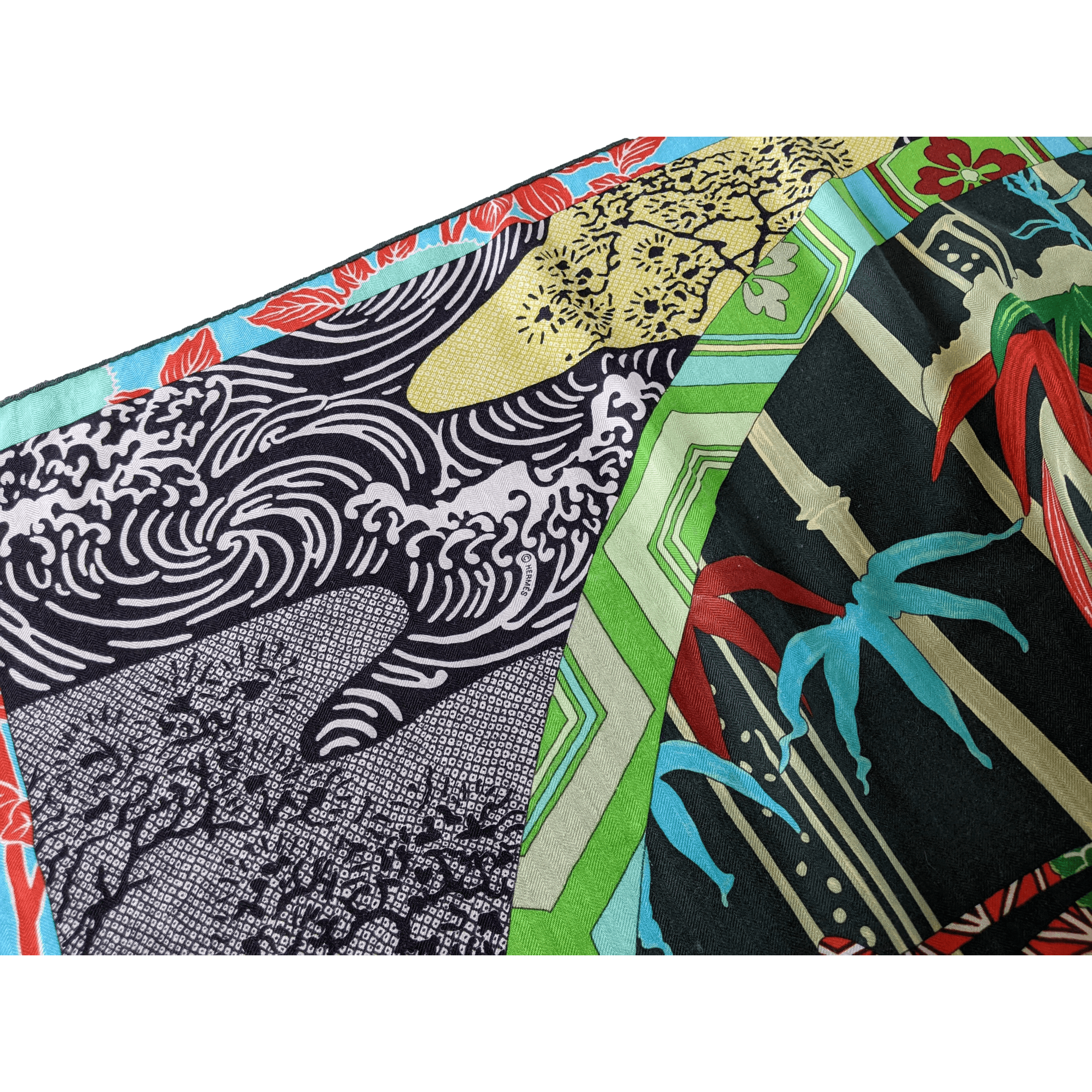 HERMES 2012 Ex-Libris en Kimonos Cashmere Shawl 140 x 140 cm